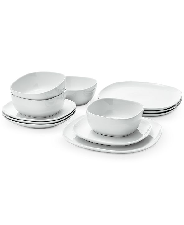 The Cellar Whiteware Soft Square Dinnerware Collection, Created for Macy's & Reviews