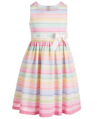 Bonnie Jean - Big Girls Striped Bow Dress