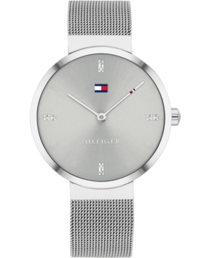 image of Tommy Hilfiger Women-s Gray Stainless Steel Mesh Bracelet Watch 35mm