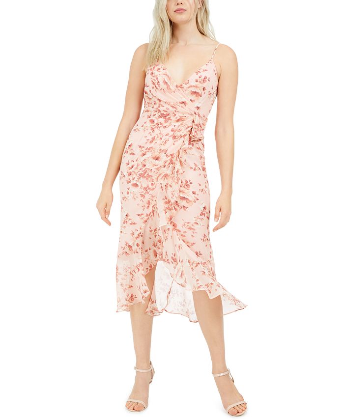 Bardot Surplice Floral-Print Midi Dress - Macy's