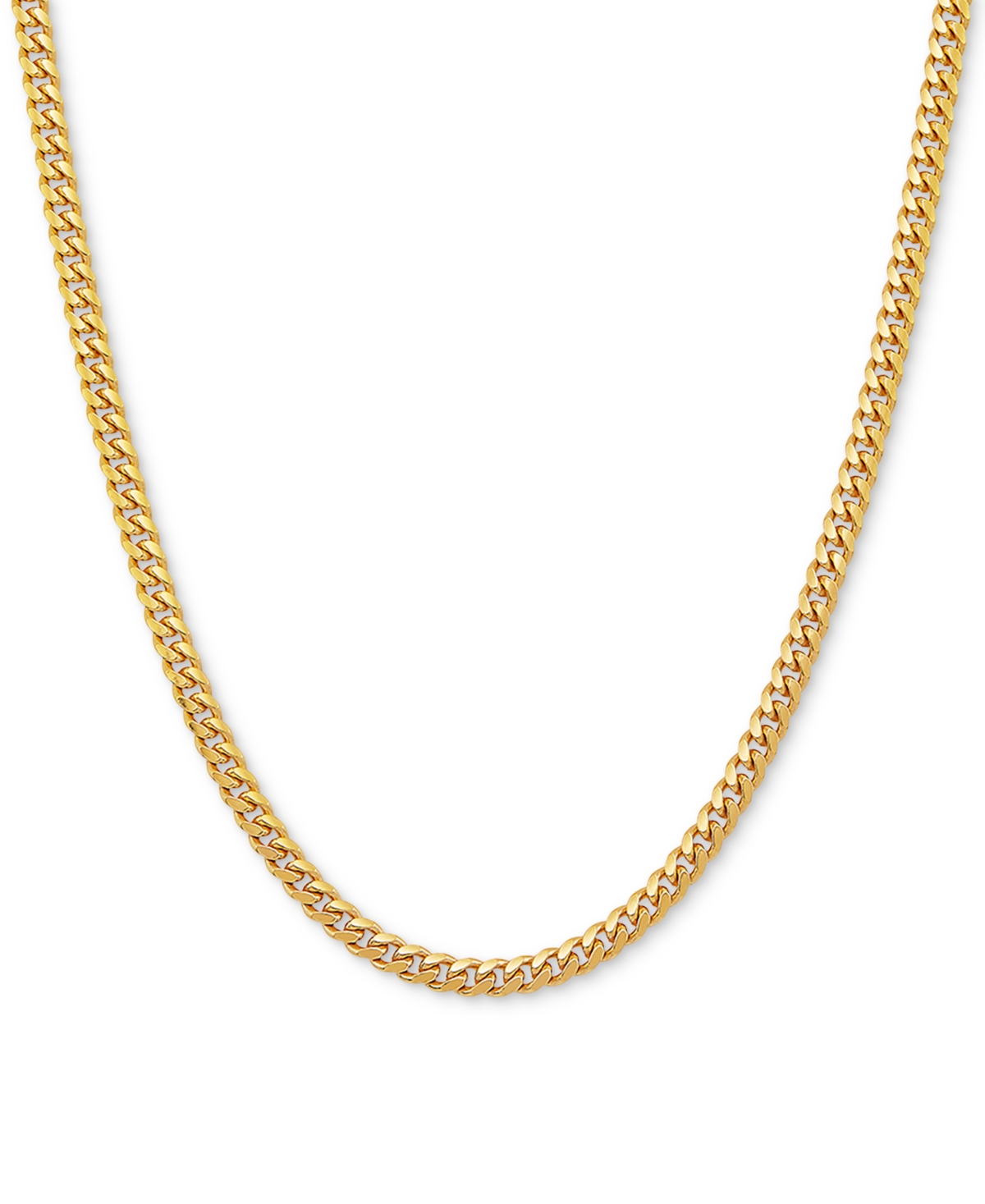 Curb Link 18" Chain Necklace in Sterling Silver or 18k Gold-Plated Over Sterling Silver - Gold Over Silver