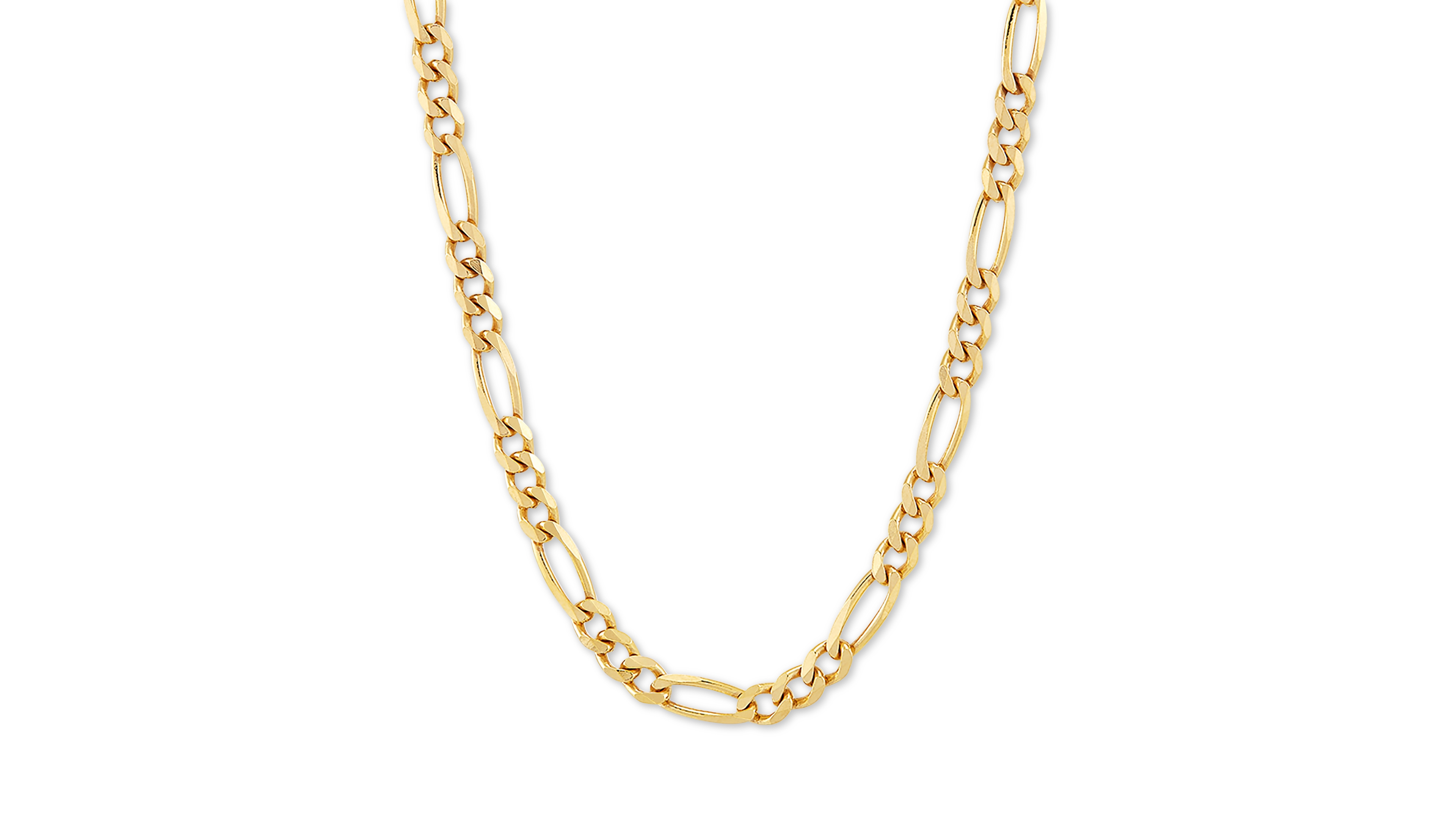 Figaro Link Chain 18" Necklace (4-1/3mm) in 18k Gold-Plated Sterling Silver