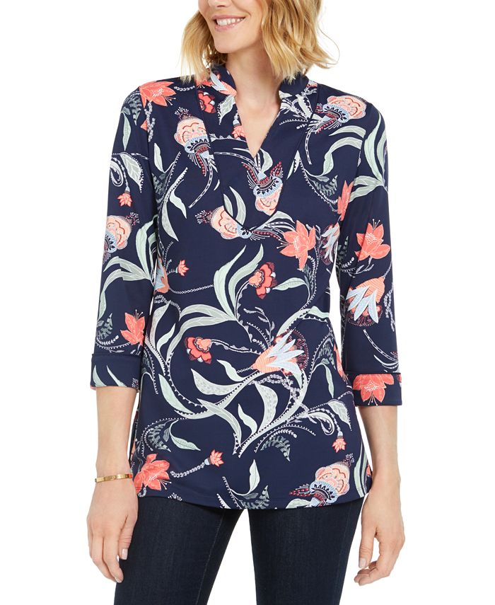 Charter Club Petite Paisley-Print Tunic, Created for Macy's & Reviews ...
