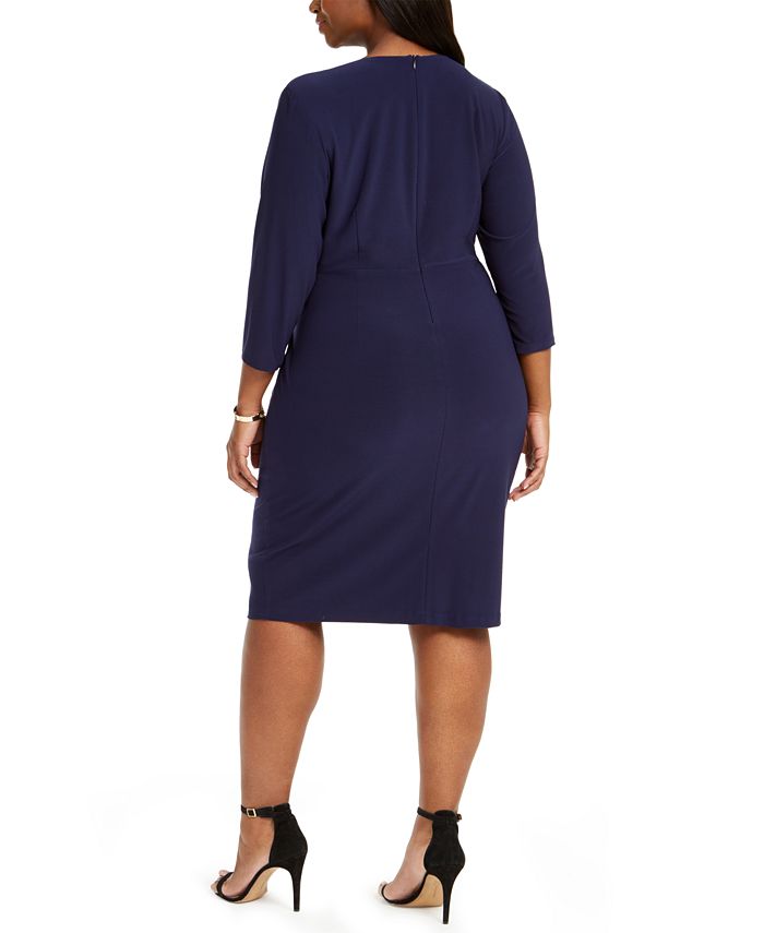 Jessica Howard Plus Size Ruched Jersey Dress - Macy's