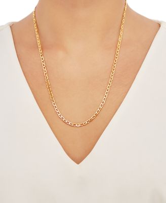 Mariner Link 22 Chain Necklace (3-1/2mm) in 18k Gold-Plated Sterling or Sterling SilverSilver