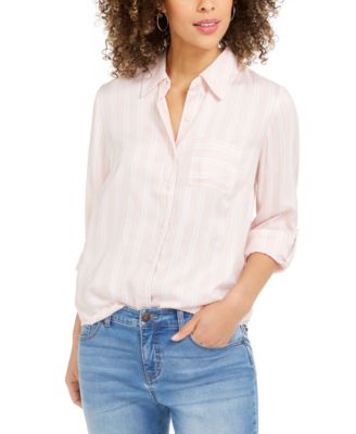 Style & Co - One-Pocket Striped Shirt