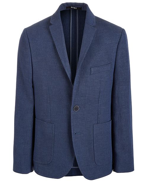 Dkny Big Boys Classic Fit Navy Blue Textured Blazer Reviews