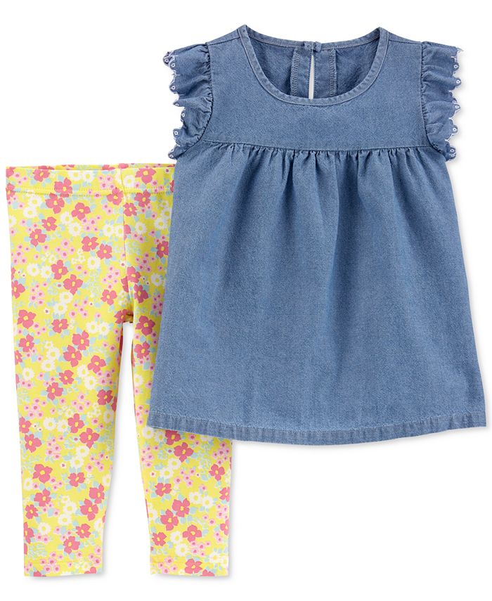 Baby Girl Carter's 2-Piece Peplum Top & Floral Leggings Set