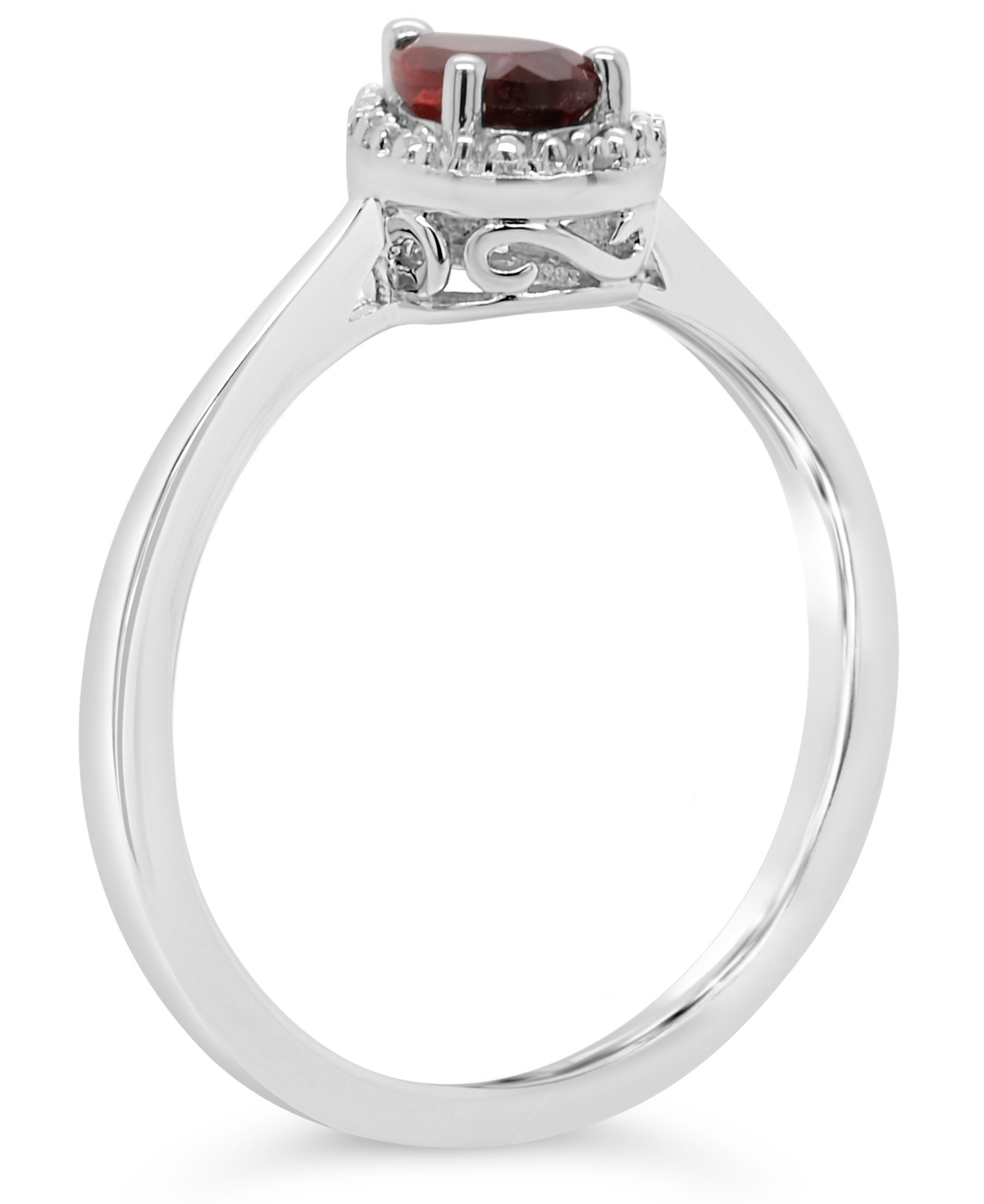 (3/8 ct. t.w.) and Diamond Accent Ring in Sterling Silver - Garnet