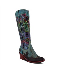 Women's Rodeo Tall Western Style Snake Print Narrow Calf Boots