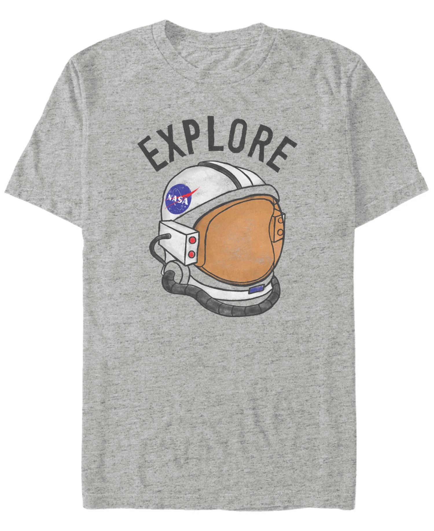 NASA Men's Explore Retro Helmet Logo Short Sleeve T- shirt