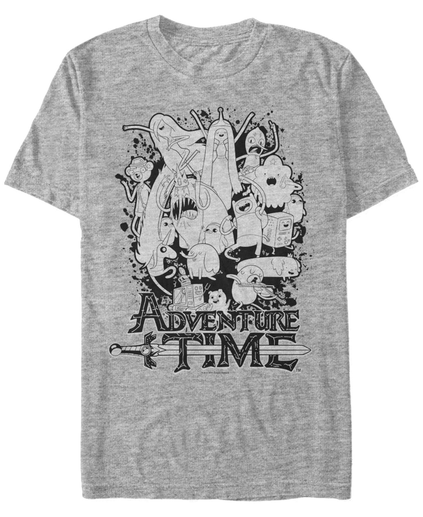 Мужская футболка Fifth Sun Adventure Time Ink Group Short Sleeve, цвет: Меланжевый — фото 1
