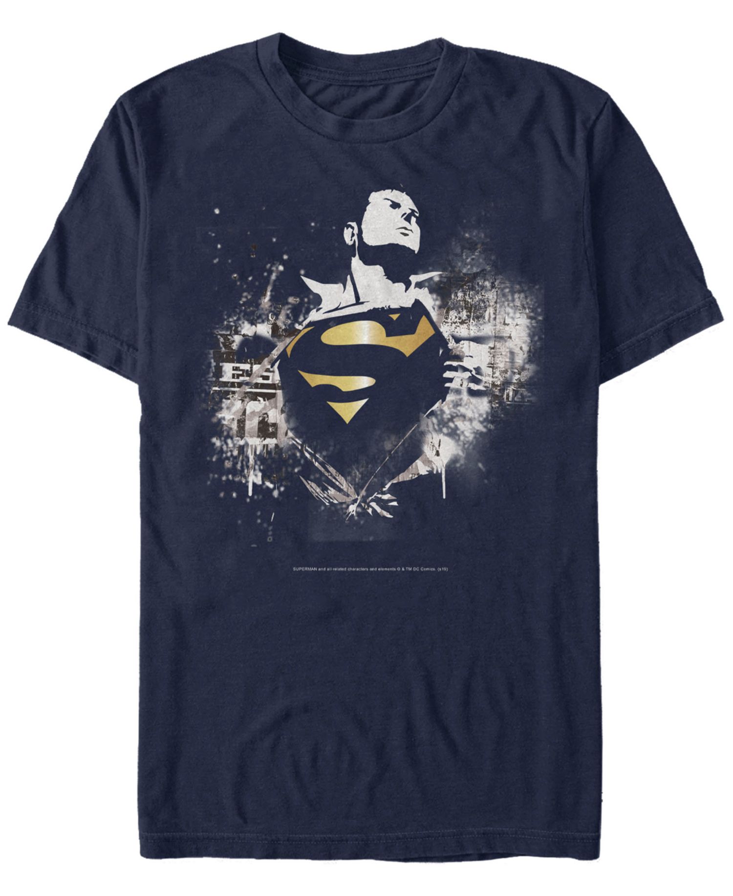 DC Men's Superman Golden Chest Logo Short Sleeve T-Shirt