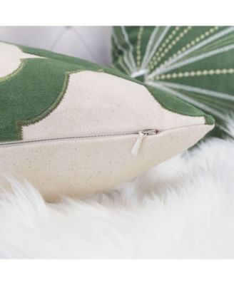 Gabriella Olive Cotton Decorative Pillow, 20" x 20"