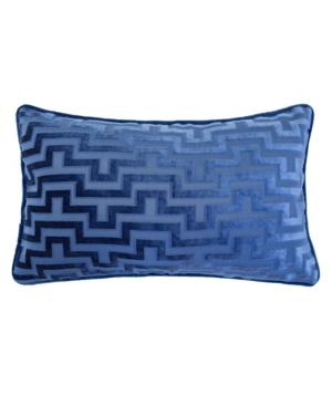 Homey Cozy Jasmine Modern Maze Rectangle Decorative Throw Pillow In Indigo