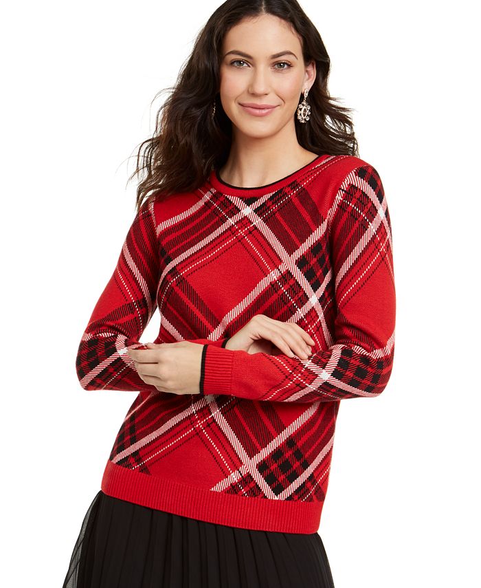 Charter club plaid 2024 cardigan sweater coat