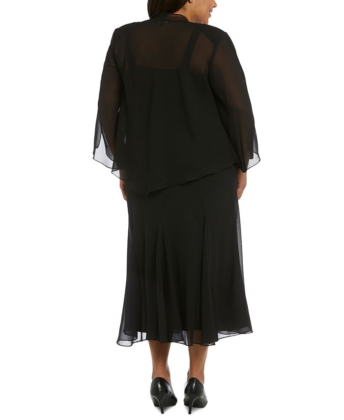 R & M Richards R&M Richards Plus Size Beaded V-Neck Dress and Jacket & Reviews - Dresses - Women