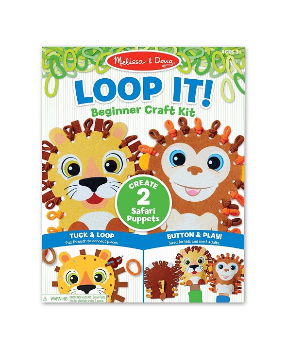 Melissa and Doug Melissa Doug Loop It Safari Puppets Beginner Craft Kit