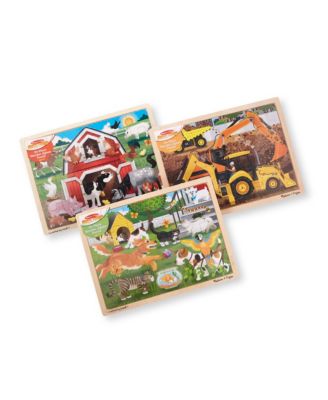 Melissa and Doug - Jigsaw Puzzle Bundle Farm, Construction and Pets