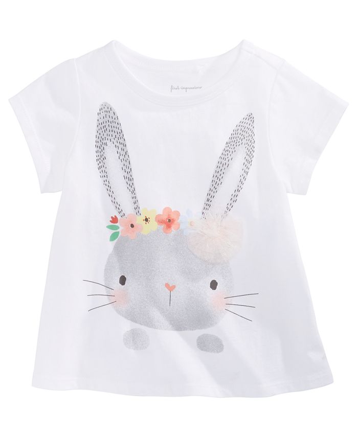 First Impressions Toddler Girls Bunny-Print T-Shirt, Created for Macy's ...