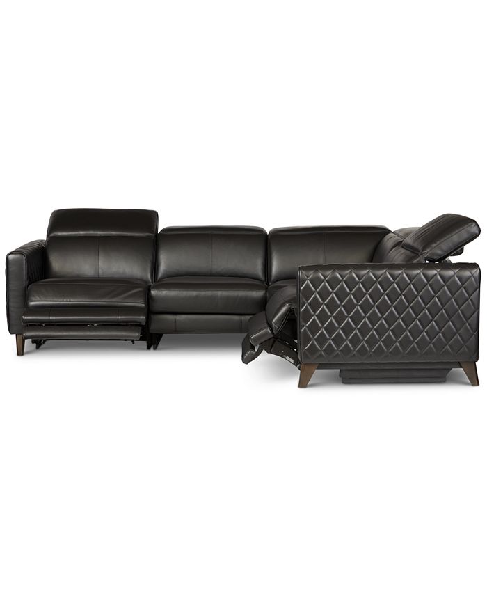 Furniture CLOSEOUT! Jaconna 4Pc. Leather Sectional with 2 Power