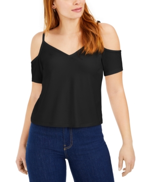 image of Bar Iii Cold-Shoulder Short-Sleeve Top, Created for Macy-s