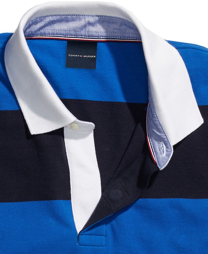 Tommy Hilfiger Men's Washington Logo Stripe Rugby Shirt with Buttons, Created for Macy
