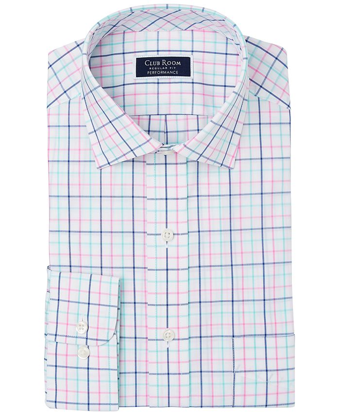 Club Room Men's Classic/RegularFit Performance Stretch Tattersall