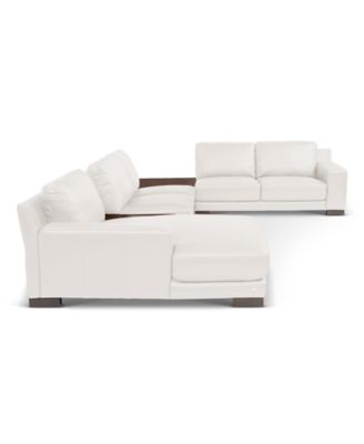 CLOSEOUT! Darrium 5-Pc. Leather Chaise Sectional with Corner Table & Console, Created for Macy's