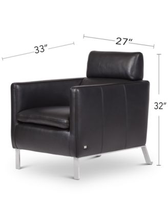 CLOSEOUT! Darrium 27" Leather Club Chair, Created for Macy's