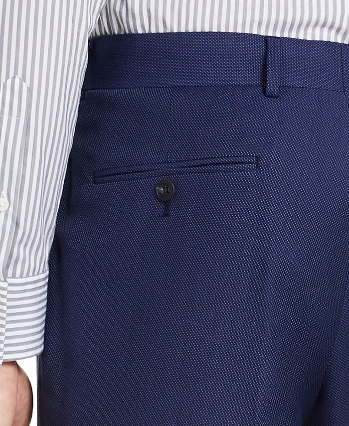 Perry Ellis Men's Portfolio Slim-Fit Stretch Blue Pindot Suit Pants ...