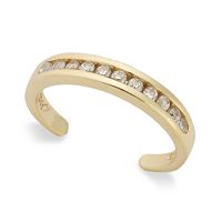 Giani Bernini B. Brilliant Cubic Zirconia Channel-Set Toe Ring (1/5 ct. t.w.) in 18k Gold over Sterling Silver