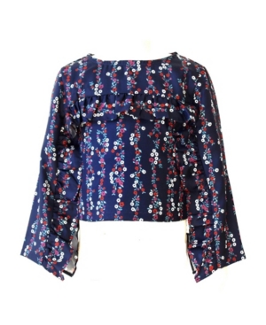 image of Kinderkind Little Girls Floral Ruffle Top