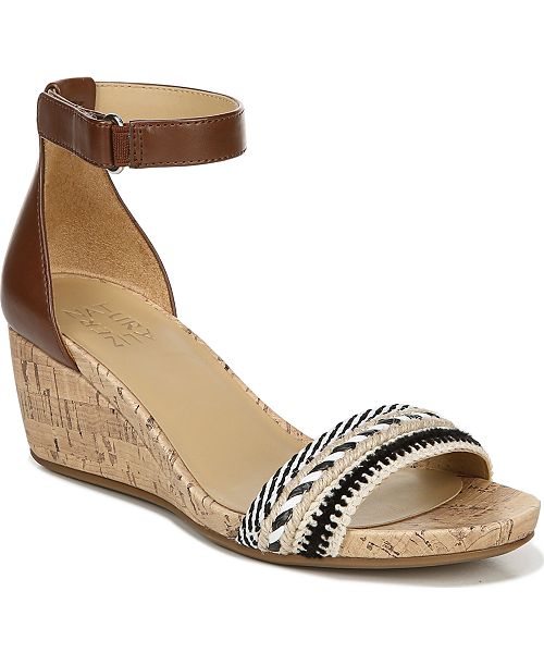 alfani Naturalizer Women's Areda Ankle Strap Wedge Sandals Women's Fashion Shoes & Accessories