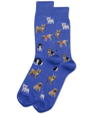 Hot Sox Men's Labrador Novelty Crew Socks Blue Size 10-13