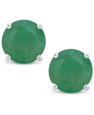 Emerald (1 ct. t.w.) Stud Earrings in 14K White Gold or 14K Yellow Gold