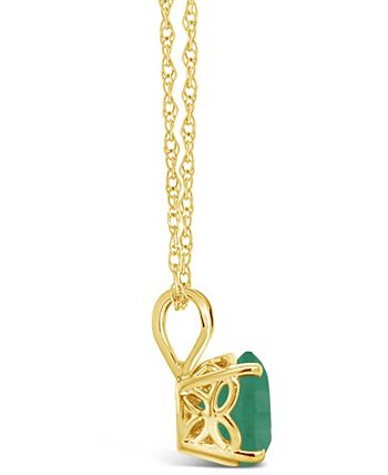 Macy's - Emerald (1-1/2 ct. t.w.) Pendant Necklace in 14K Yellow Gold