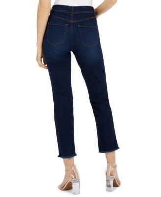 Macy's INC Straight-Leg Frayed-Hem Ankle Jeans, Created For Macy's