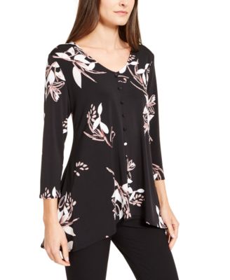 Alfani - Printed V-Neck Top