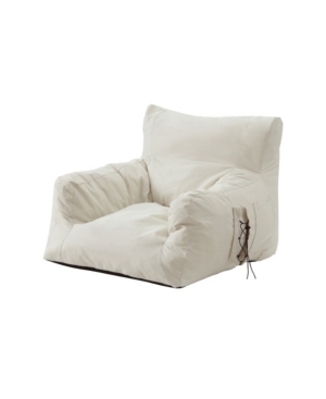 Loungie Comfy Nylon Foam Lounge Chair In Beige