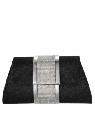 Nina - Geometric Shape Clutch With Crystal Stripe
