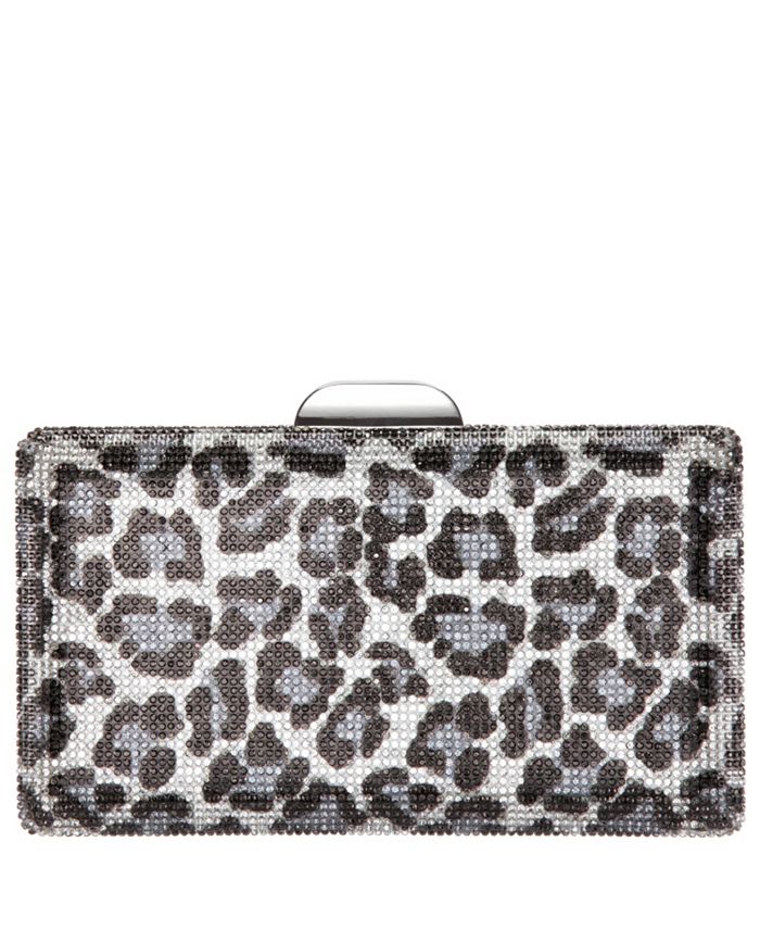 Nina Exotica Crystal Leopard Minaudiere Clutch - Macy's