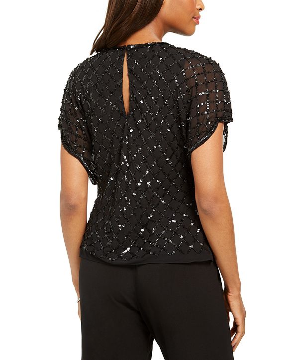Adrianna Papell Sequined Top & Reviews - Tops - Women - Macy's