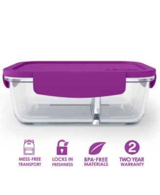 Small Divided Glass Food Storage Container