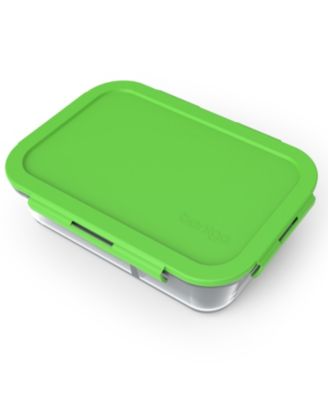 Large Divided Glass Food Storage Container, Blue