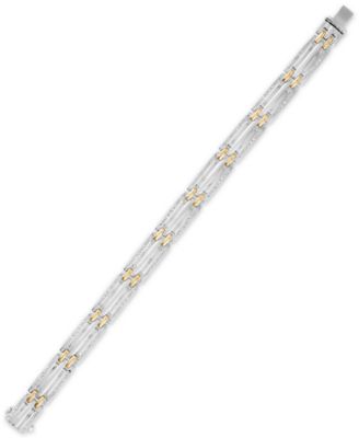 Men's 1/5 Carat Diamond 8 1/2" Bracelet  in 10k gold and Sterling Silver