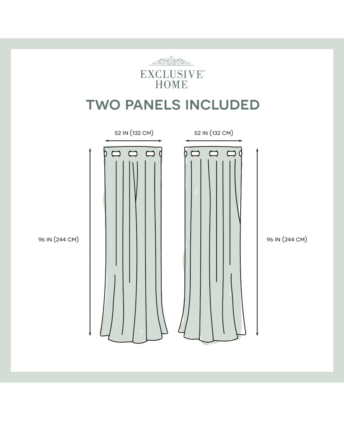 Exclusive Home Academy Total Blackout Grommet Top Curtain Panel Pair, 52