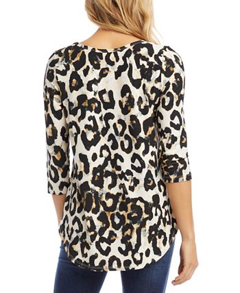 Karen Kane 3 4 Sleeve Shirttail Top Macy s