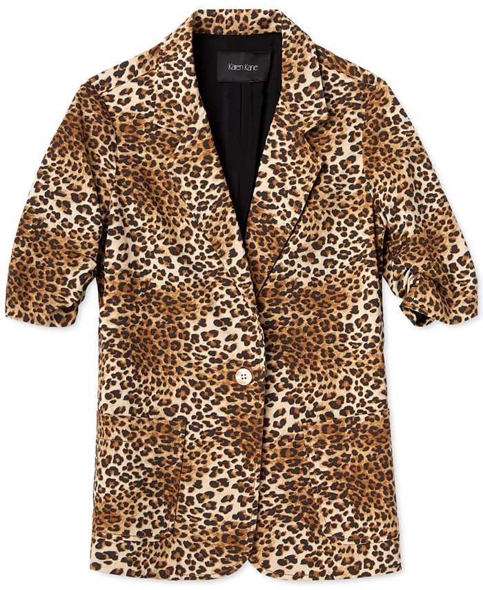 karen kane ruched sleeve jacket
