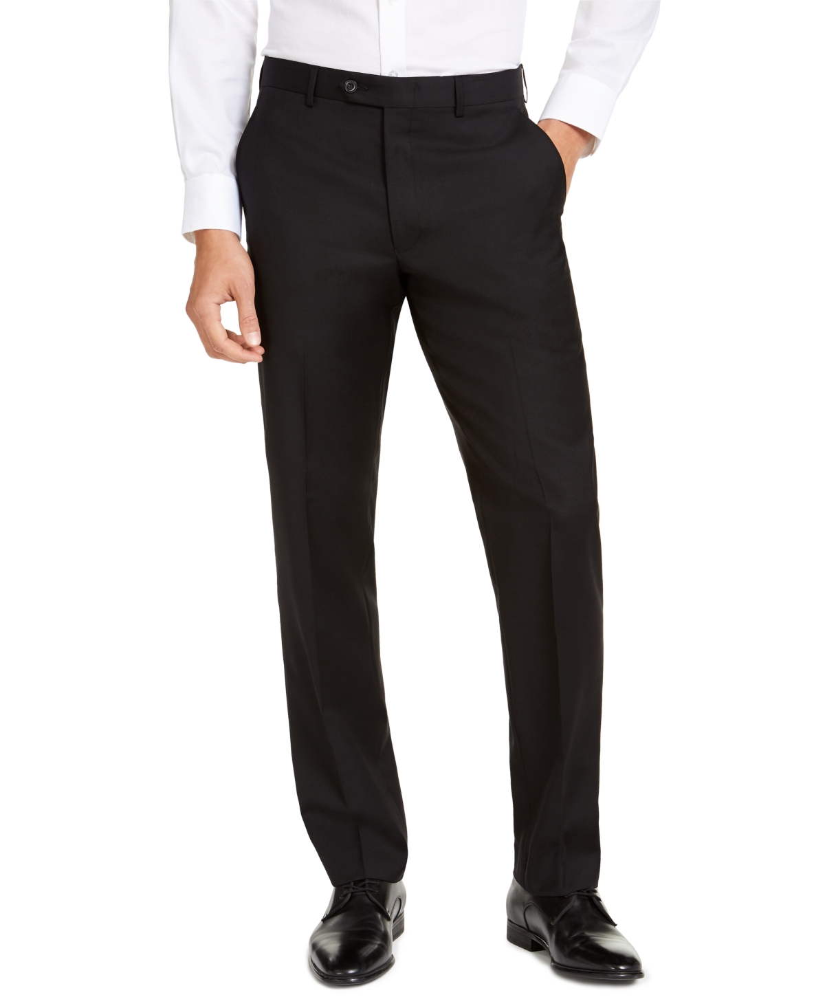 Michael Kors Men's Modern-fit Airsoft Stretch Suit Pants In Black Solid